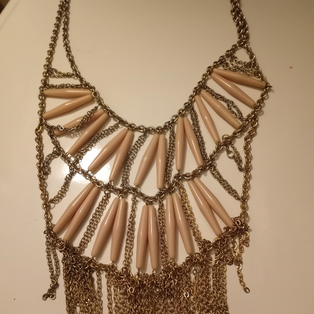 Long Beaded Chain Necklace